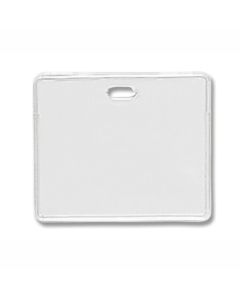 Clear Vinyl Proximity Card Badge Holder, [3.38" x 2.13"], Horizontal Top Load, "Lock-In" Slot Hole