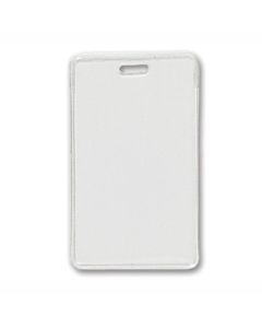 Clear Vinyl Proximity Card Badge Holder, [2.13" x 3.38"], Vertical Top Load, "Lock-In" Slot Hole