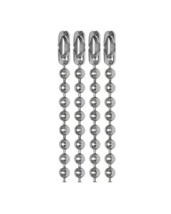 Aluminum Chain, No 3 (2.4mm) Bead, 30" Length w/Connector