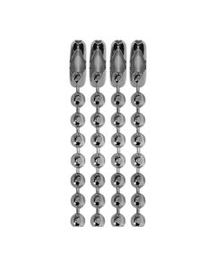Nickel Plated Steel Chain, No 3 (2.4mm) Bead, 30" Length w/Connector