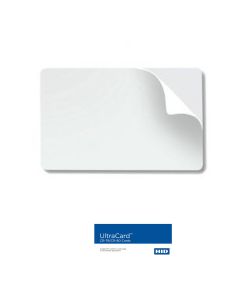 HID/Fargo Ultracard White Adhesive Back PVC Card, CR79 Size, 10 mil, Graphics Quality w/14 mil Mylar Back