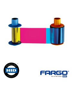 Fargo 084052 YMCKK Color Ribbon w/Cleaning Roller - 500 Images