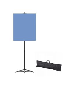 Backdrop Kit Includes: Light Blue Backdrop w/Grommets, 28" x 34", Stand & Carrying Case