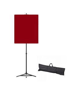 Backdrop Kit Includes: Red Backdrop w/Grommets, 28" x 34", Stand & Carrying Case