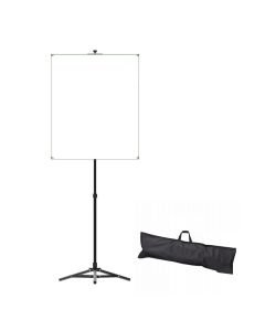 Backdrop Kit Includes: White Backdrop w/Grommets, 28" x 34", Stand & Carrying Case