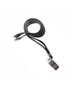 3/8" Flat Black Breakaway Lanyard w/Clear Plastic Bead & NPS Bulldog Clip