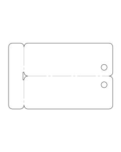 White 2-Up Key Tags w/Round Hole on CR80 Size, 30 mil PVC Card, Graphics Quality