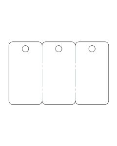 White 3-Up Key Tags w/Round Hole on CR80 Size, 30 mil PVC Card, Graphics Quality