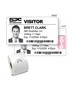 4" TAB Expiring Direct Thermal Blank White Badge - For Dymo & Zebra Desktop Label Printers