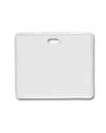 Clear Vinyl Proximity Card Badge Holder, [3.38" x 2.13"], Horizontal Top Load, "Lock-In" Slot Hole